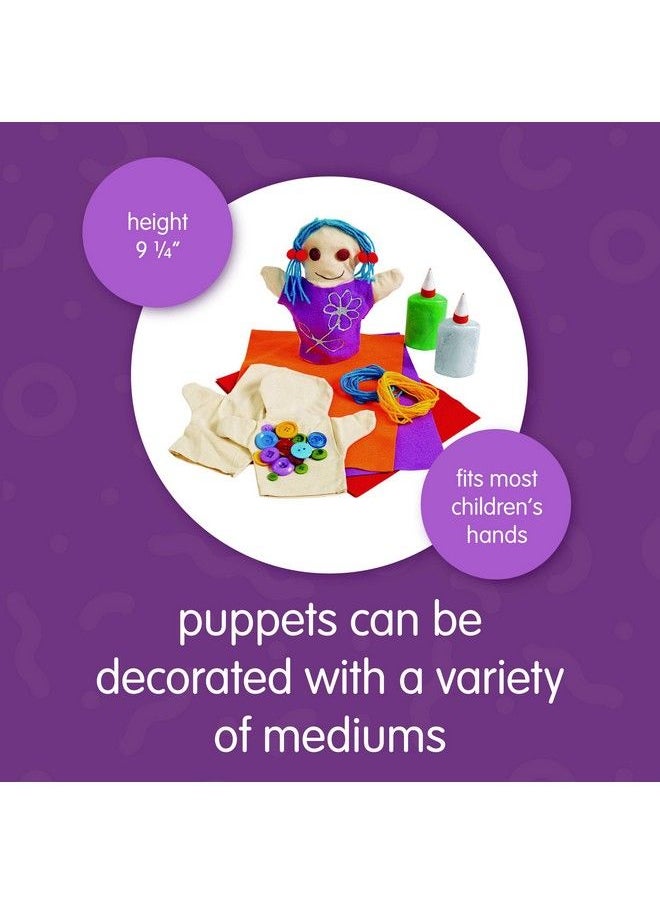 Colorations Canpup Set Of 12 Kids Decorate Your Own Canvas Hand Puppets 91/7"H Each For All About Me Social Emotional Pretend Play Activities  - Image 4