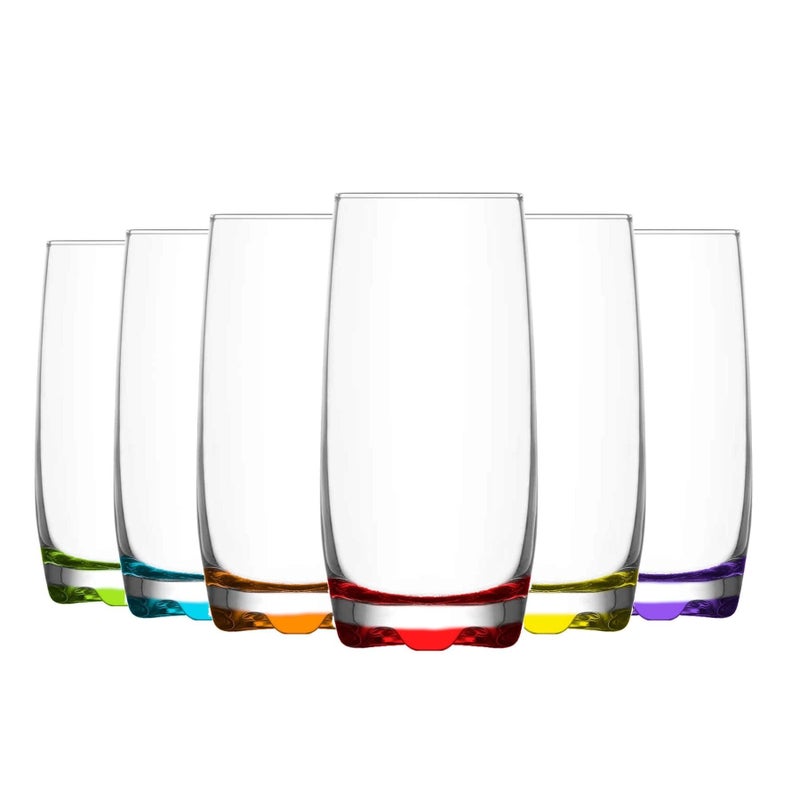 LAV  Adora Highball Glasses  390ml  Multicolour  Pack of 6
