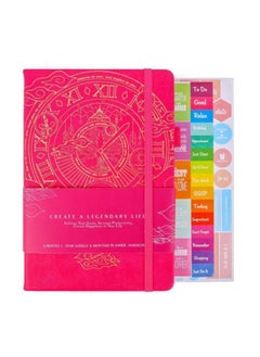 A5 Hardcover Weekly And Monthly Life Plan Organizer Notebook With 3 Beautiful Stickers For Daily Productivity, Time Management And Achieving Goals Helps Keep Track Of The Important Things In Life