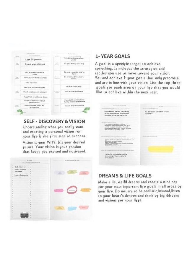 Generic - A5 Hardcover Weekly And Monthly Life Plan Organizer Notebook With 3 Beautiful Stickers For Daily Productivity, Time Management And Achieving Goals Helps Keep Track Of The Important Things In Life - Image 1