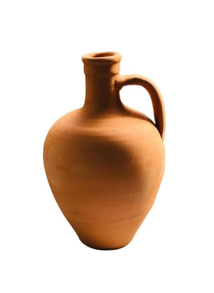 Clay Vintage Water Jar with Handle – Handmade Earthenware - Image 1