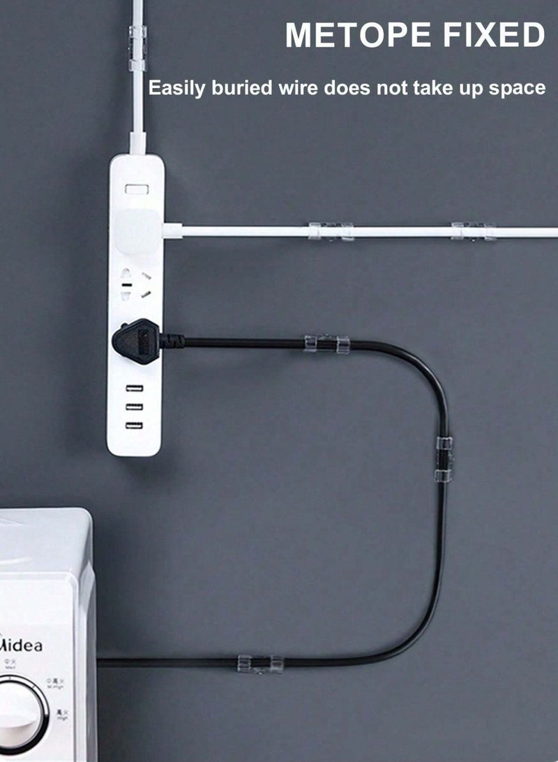 20 قطعة من مشابك الأسلاك والكابلات اللاصقة، مشابك سلك الإضاءة الخارجية، مشابك الكابلات اللاصقة، مشابك الحبل، منظم الأسلاك للتلفاز والكمبيوتر المحمول وسطح المكتب والمنزل والمكتب والجدار وسلك الشاحن - Image 2