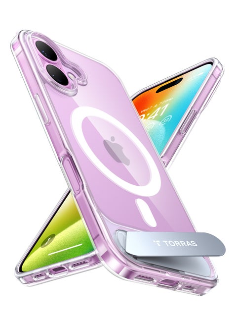 Strong Magnetic & Seamless Stand for iPhone 16 Case, Fit for MagSafe, Mil-Grade Drop Protection, Adjustable Kickstand Phone Case for iPhone 16 Case, Slim Anti-Scratch Clear