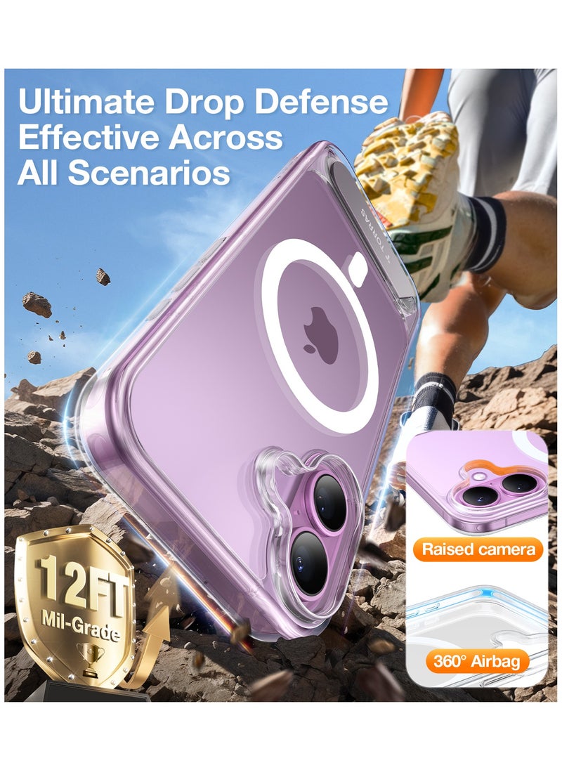 Strong Magnetic & Seamless Stand for iPhone 16 Case, Fit for MagSafe, Mil-Grade Drop Protection, Adjustable Kickstand Phone Case for iPhone 16 Case, Slim Anti-Scratch Clear
