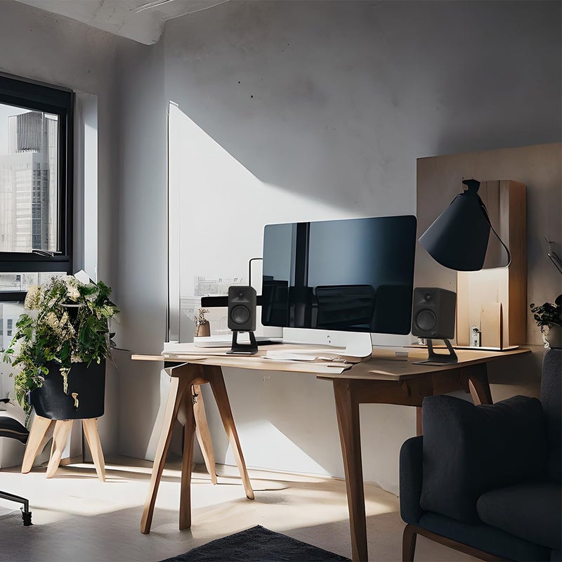 Kanto ORAMB 100W Powered Reference Desktop Computer Speakers with Bluetooth 5.0 and USB-C Input | Bi-Amplified | 100 Hz Automatic Crossover | Reference Quality Sound | Pair | Black - Image 2