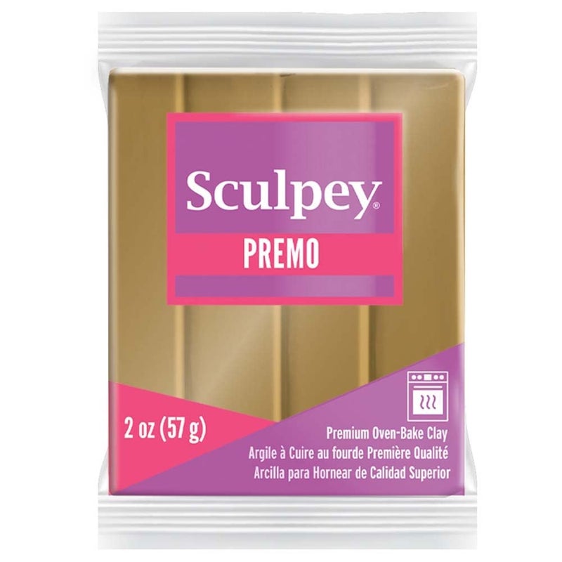 Sculpey Sculpey Premo Polymer OvenBake Clay Antique Gold Non Toxic 2 oz bar Great for jewelry making holiday DIY mixed media and home dcor projects Premium clay perfect for clayers and artists 