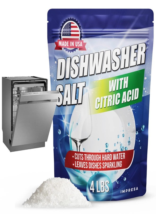 IMPRESA Dishwasher Rinse Aid with Citric Acid Cleaner - Dishwasher Salt Hard Water Stain Remover - Powerful Cleaner, Descaler, Water Softener, Detergent Booster - 4LB - Image 1