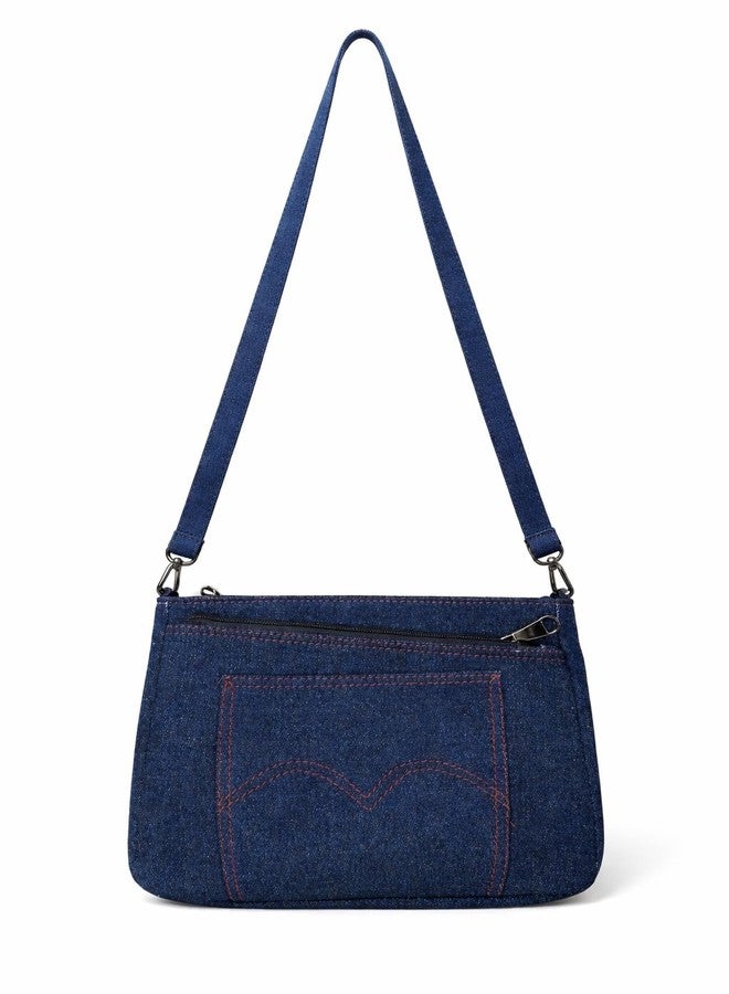 SHOPATHON INDIA Denim Crossbody Sling Bag for Women | Jeans Pocket Design with Multiple Zipper Pockets | Adjustable Shoulder Strap | Compact Daily Use Side Bag - Image 1