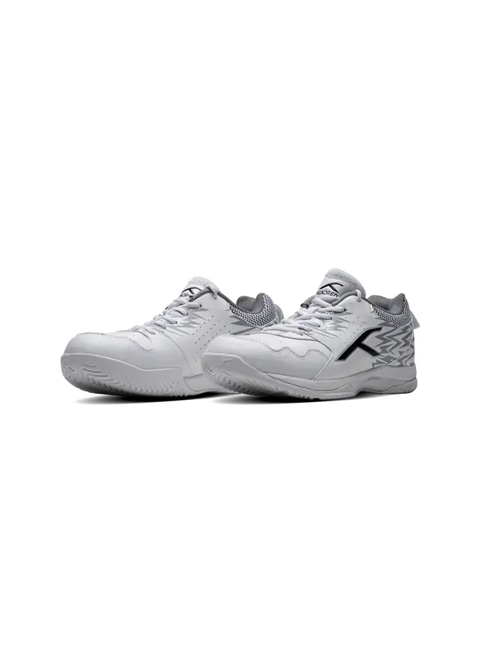 HUNDRED Courtfuse Unisex Tennis Shoe (White/Light Grey/Black) (Htfs-3M138-3-8) (8 Uk)
