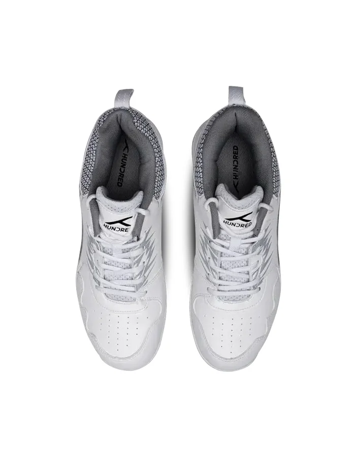 HUNDRED Courtfuse Unisex Tennis Shoe (White/Light Grey/Black) (Htfs-3M138-3-8) (8 Uk)
