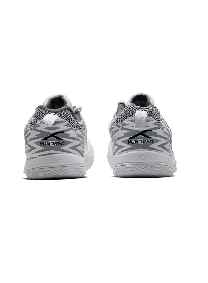 HUNDRED Courtfuse Unisex Tennis Shoe (White/Light Grey/Black) (Htfs-3M138-3-8) (8 Uk)