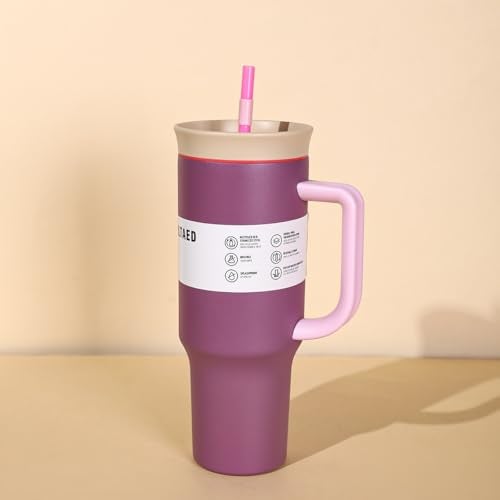 Home-Cloud HomeCloud 1200ml Insulated Coffee Tumbler with Lid – Double Wall Travel Mug for Hot & Cold Drinks, Leak-Proof, Durable, Portable, Stylish Stainless Steel Design (Rose Red) - Image 4