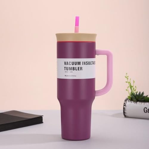 Home-Cloud HomeCloud 1200ml Insulated Coffee Tumbler with Lid – Double Wall Travel Mug for Hot & Cold Drinks, Leak-Proof, Durable, Portable, Stylish Stainless Steel Design (Rose Red) - Image 2