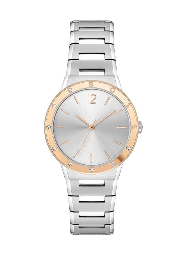 BOSS Analogue Quartz Watch for Women with Silver Stainless Steel Bracelet - 1502646, Silver White, bracelet - Image 1