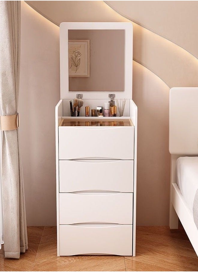Raffine - Multifunctional Makeup Dressing Table Drawers Make Up Organizer Storage Cabinet Makeup Table Set with Touch Light Vanity Mirror and Cushioned Stool 40 x 40 x 82 Centimeter - Image 1