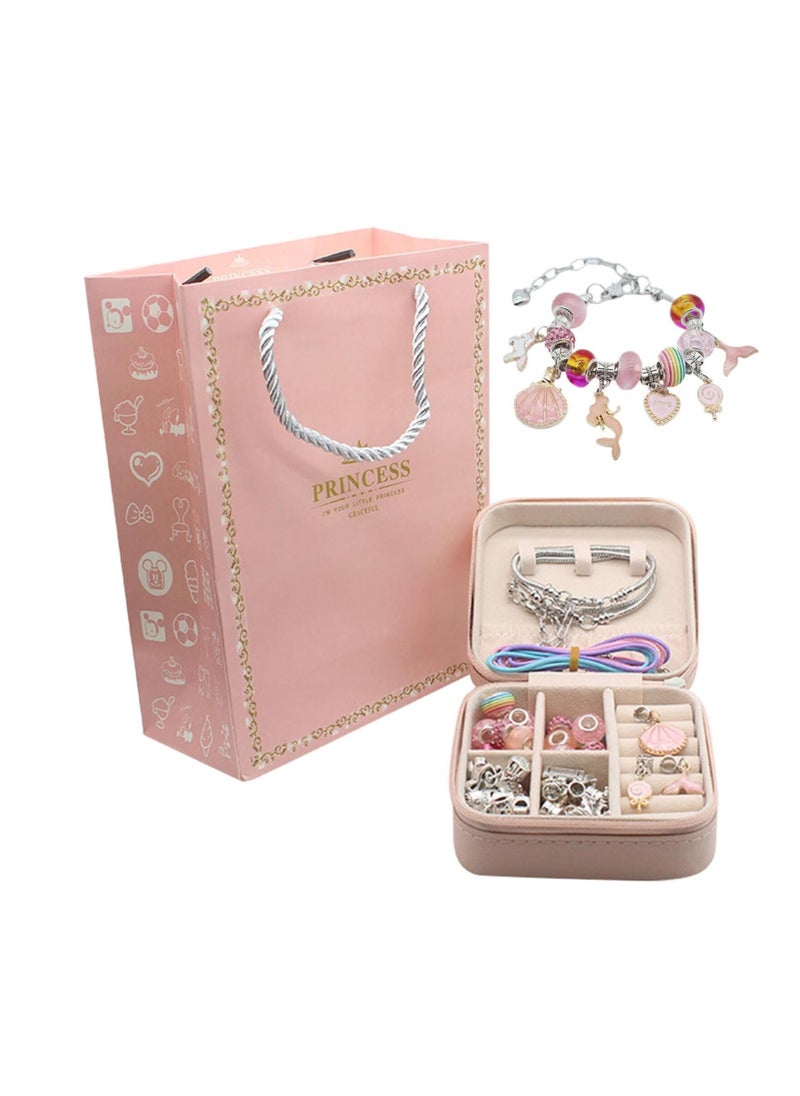 null - 66pcs Charm Bracelet Making Kit, Teen Girl Gifts Jewelry Making Kit, Unicorn/Mermaid Girl Toys Art Supplies Crafts for Girls Age 5-12 - Image 1