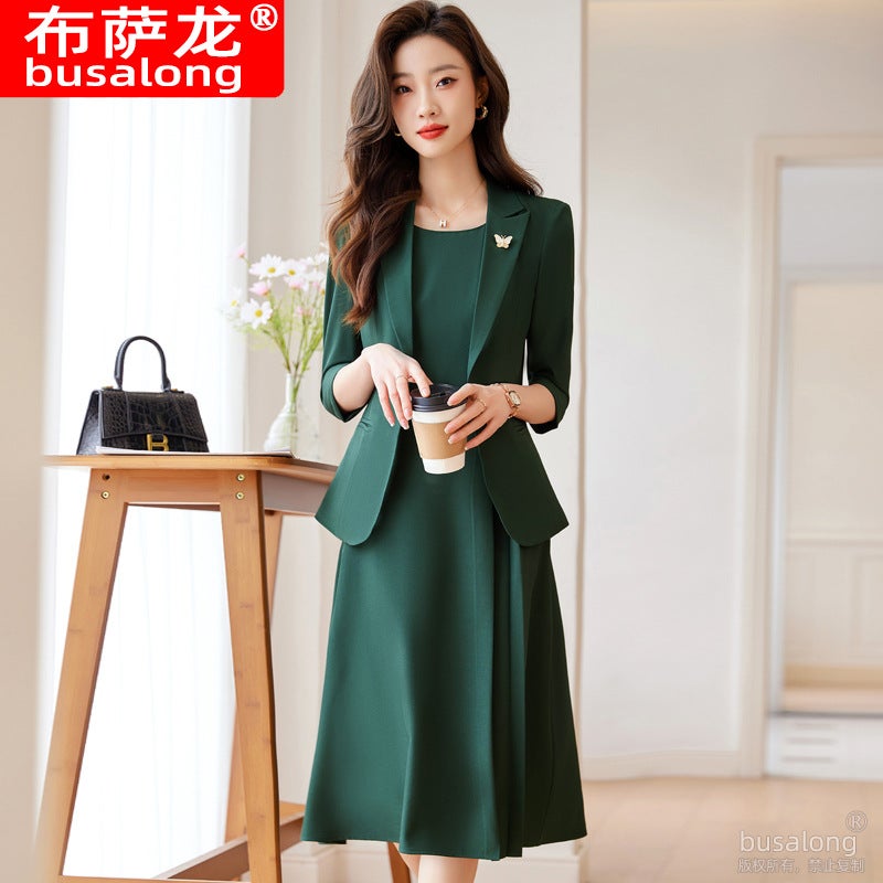 Bucason Women'S Mid-Sleeve Professional Suit Dress Formal Suit Interview Sales Work Clothes 966 - Image 2