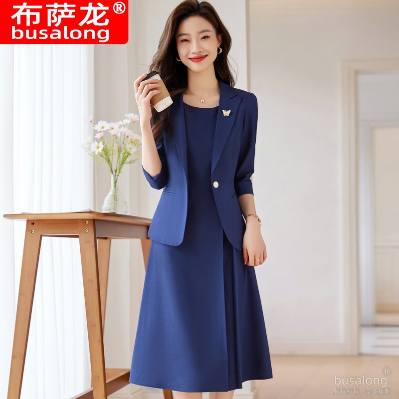 Bucason Women'S Mid-Sleeve Professional Suit Dress Formal Suit Interview Sales Work Clothes 966 - Image 4