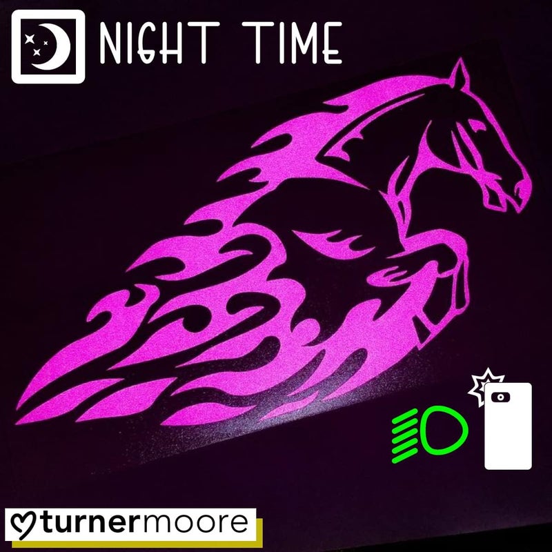 Turner Moore Edition فينيل عاكس أرجواني، أوراق فينيل لاصق دائم 12x12، فينيل عاكس لـ Cricut، السيارات، الدراجات، الملصقات، اللوحات، الخوذات، صناديق البريد، شريط عاكس من طبعة تيرنر مور (عبوة من 3 قطع) - Image 2