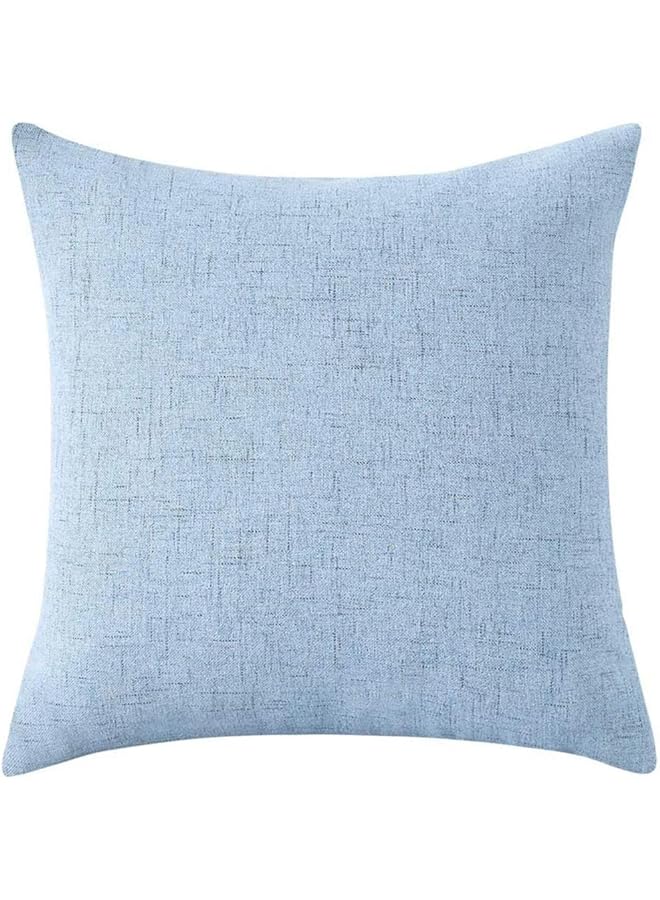 NEW YORK Soft Linen Decorative Solid Filled Cushion (Dark Egg Blue)