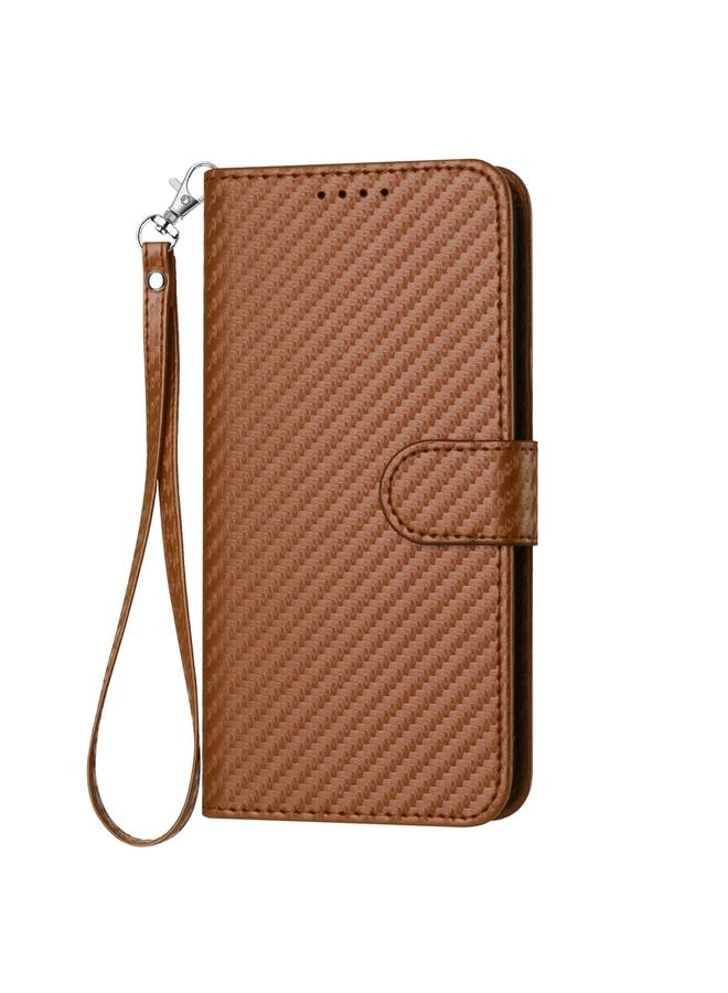 Green Tiger Case For Honor X7b 5G YX0070 Carbon Fiber Buckle Leather Phone Case with Lanyard - Image 2