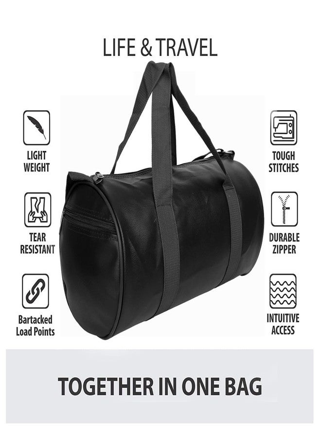 COOL INDIANS Combo (Pack of 2) Pu-Leather Gym Bag Gym Duffel Bag with Shoulder Strap for Men's & Women's with Grey Wrist Support Band for Daily Exercise., 23 Cm (Green) - Image 5