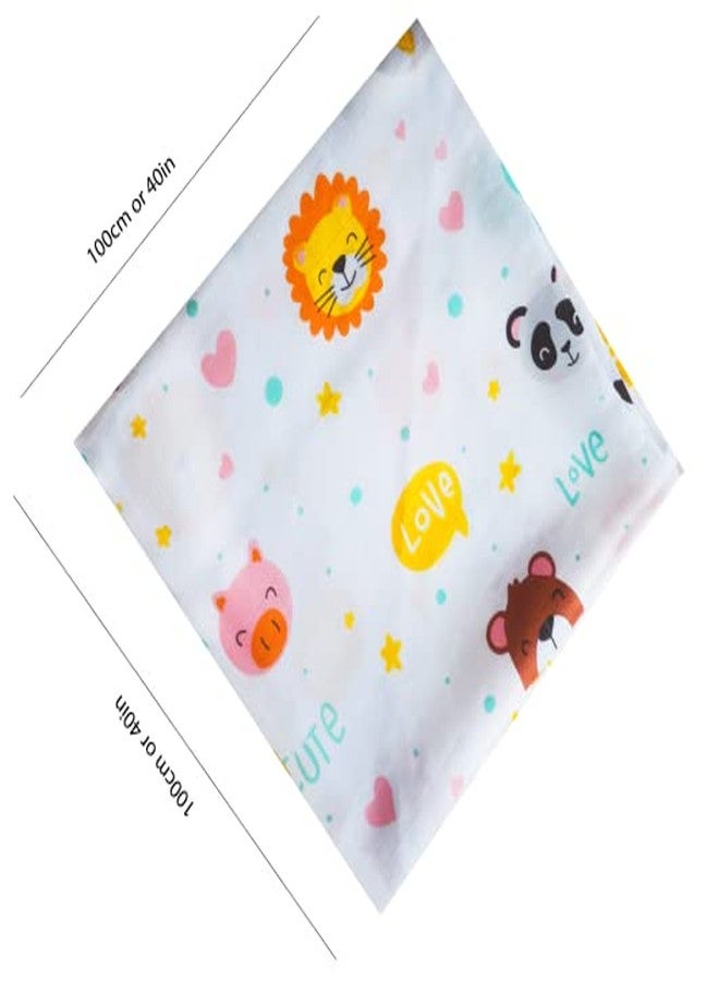Ireeya Organic Cotton Muslin Baby Swaddle Wrap (Elephant & Teddy) - Image 4