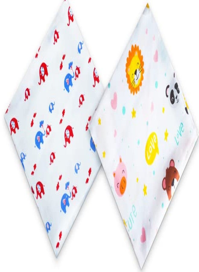 Ireeya Organic Cotton Muslin Baby Swaddle Wrap (Elephant & Teddy) - Image 1