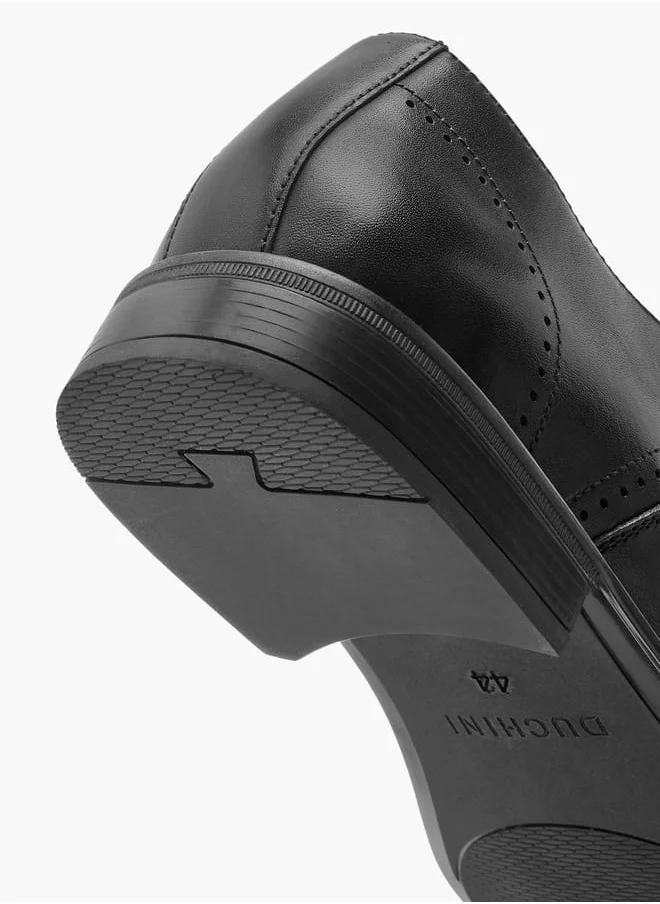 DUCHINI Men's Textured Derby Shoes with Lace-Up Closure
