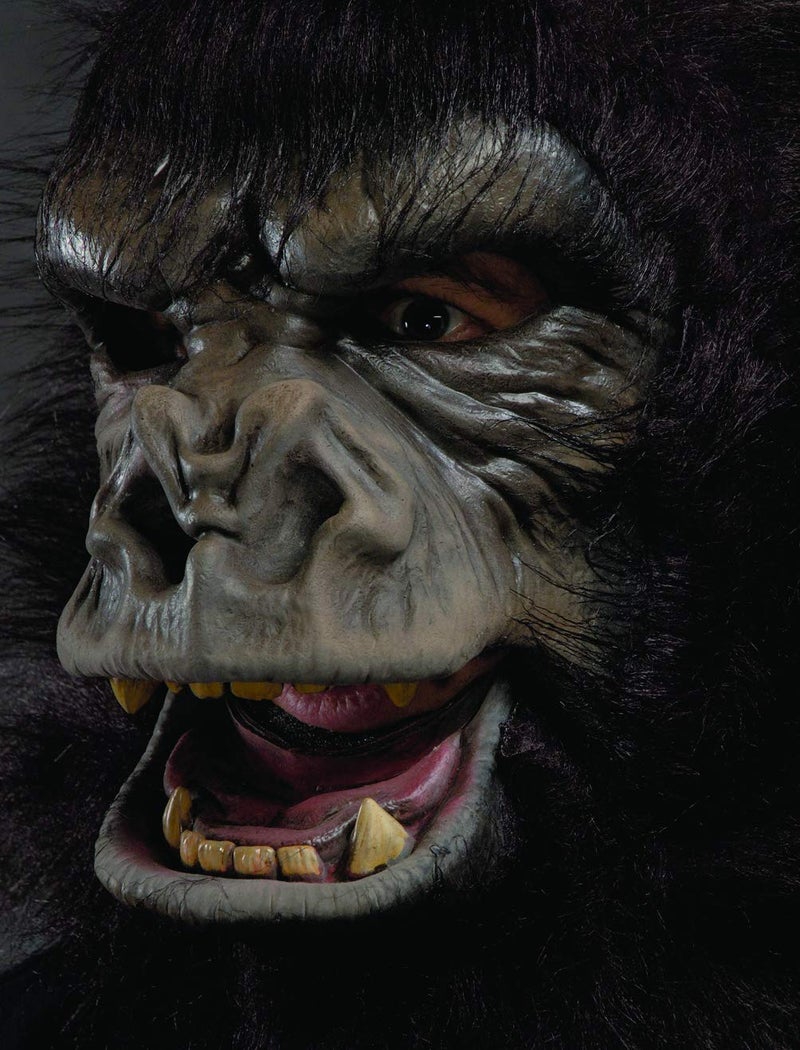 Zagone Studios قناع غوريلا زاجون - قناع وجه غوريلا واقعي من اللاتكس، قناع قرد بيغ فوت للكبار، أقنعة هالوين سيليكون سوداء - Image 2