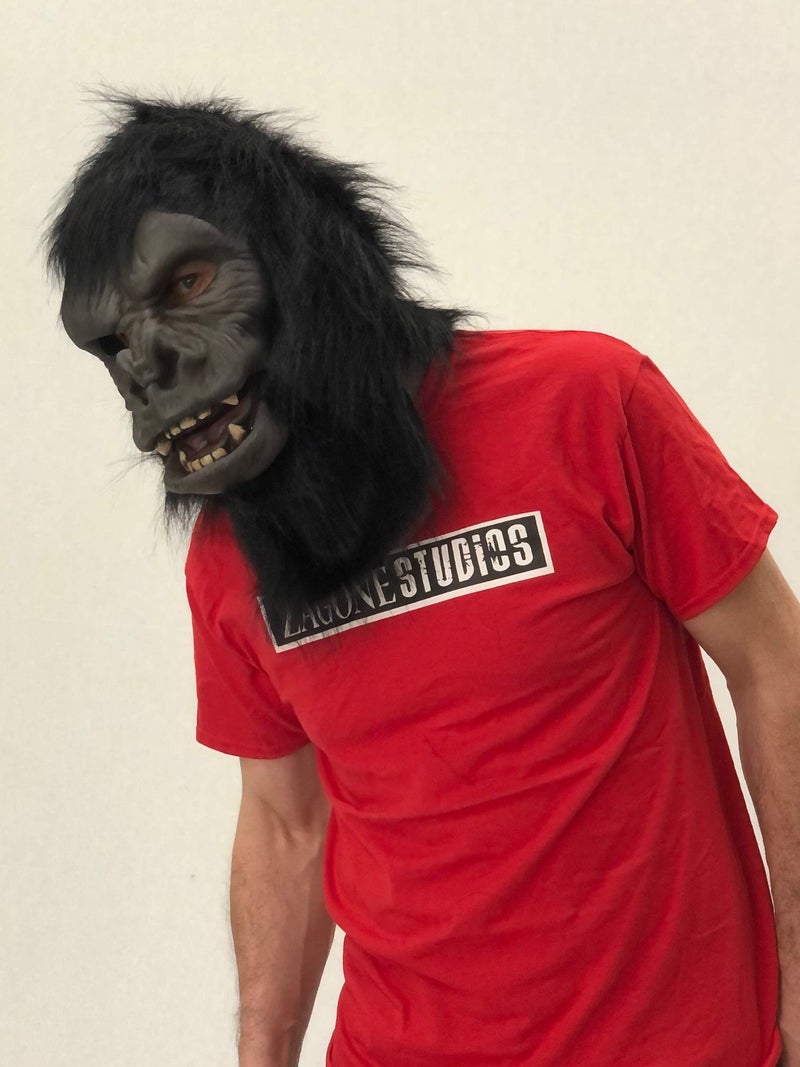 Zagone Studios قناع غوريلا زاجون - قناع وجه غوريلا واقعي من اللاتكس، قناع قرد بيغ فوت للكبار، أقنعة هالوين سيليكون سوداء - Image 4