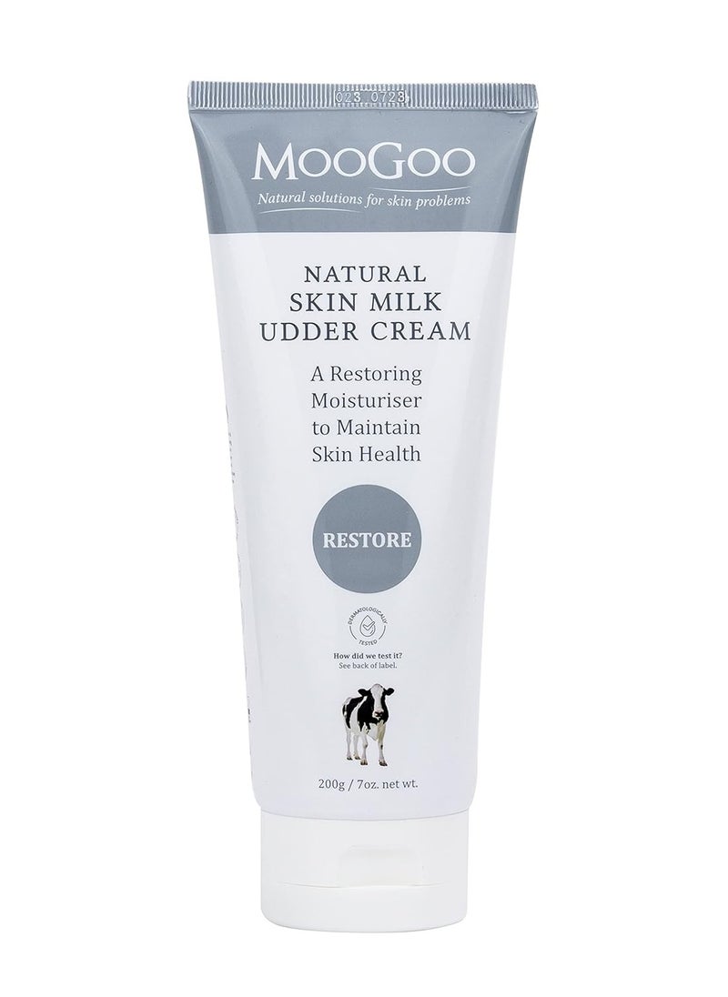MOOGOO MooGoo Natural Skin Milk Udder Cream - Lightweight Face & Body Moisturizer for Sensitive, Irritated, Dry or Itchy Skin, For All Ages Including Children, 200g/7oz.  - Image 1