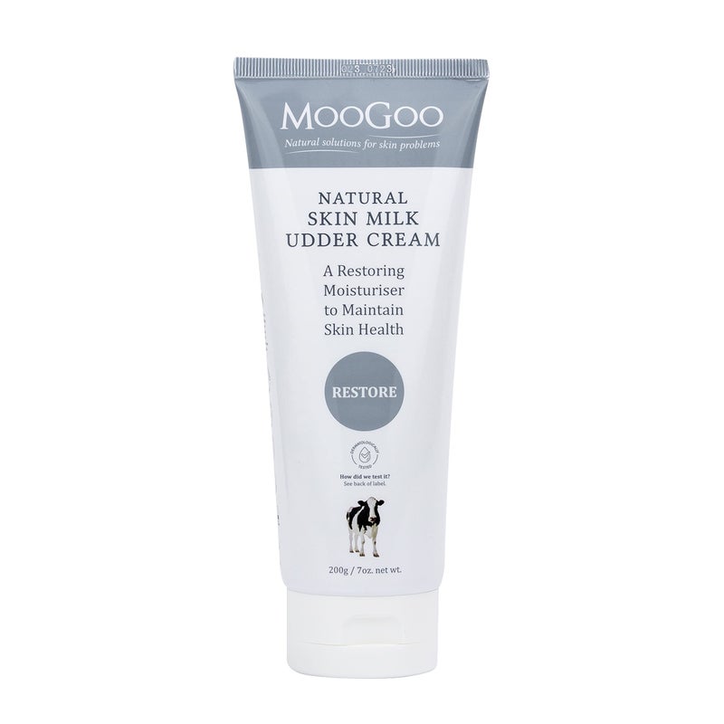 MooGoo Natural Skin Milk Udder Cream - Lightweight Face & Body Moisturizer for Sensitive, Irritated, Dry or Itchy Skin, For All Ages Including Children, 200g/7oz. - Image 1