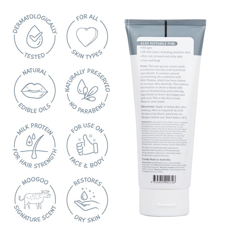 MooGoo Natural Skin Milk Udder Cream - Lightweight Face & Body Moisturizer for Sensitive, Irritated, Dry or Itchy Skin, For All Ages Including Children, 200g/7oz. - Image 2