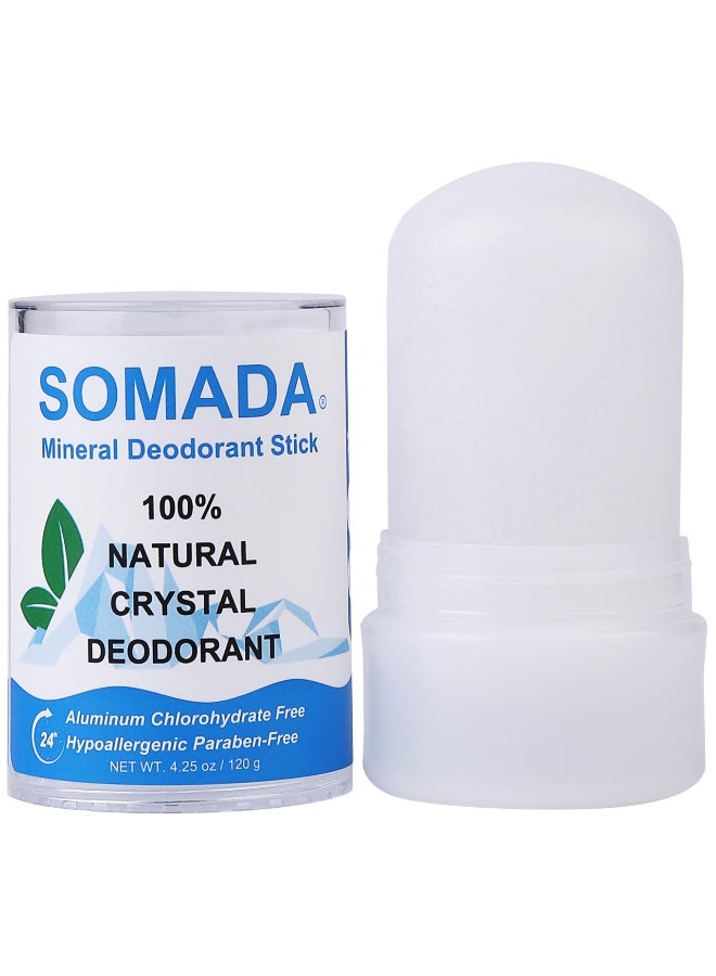SOMADA Crystal Deodorant Stick for Women and Men 425 oz120g 100 Natural Alum Salt Stone Rock Unscented Mineral Rock - Image 2
