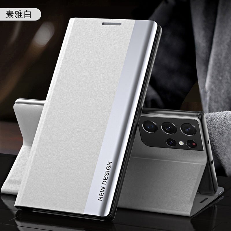 حافظة هاتف محمول بBracket مطلي لسامسونج S25Ultra نوع Flip مغناطيسي A82 مضاد للسقوط حافظة جلدية NOTE20 - Image 1