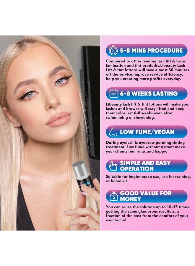 Libeauty Eyelash Lift and Color Kit Brow Lamination with Black Lash Perm Quick Lifting & Voluminous Coloring with Complete Tools DIY Use at Home & Salon Supplies - Image 3