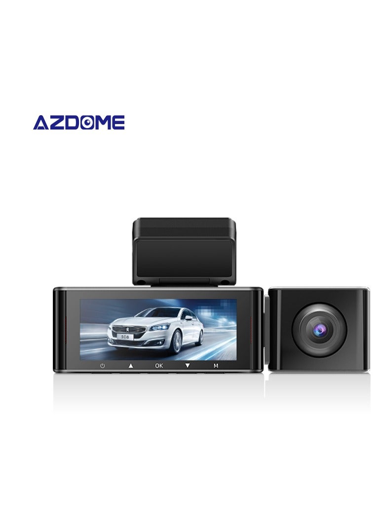 أزدوم داش كام AZDOME - M550 PRO بدقة 4K، بثلاث عدسات لتصوير شامل، تدعم GPS وWi-Fi وBluetooth وتحكم صوتي، مع وضع وقوف السيارات للحماية والمراقبة المستمرة. - Image 2