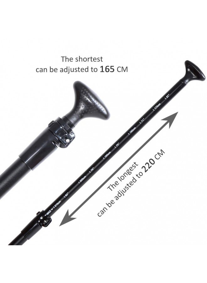 Karltion Karltion SUP Paddle - Adjustable 3 Pieces Stand-Up Board Paddles Floating Aluminum Alloy Shaft Easy Packable Travel SUP-Black - Image 3