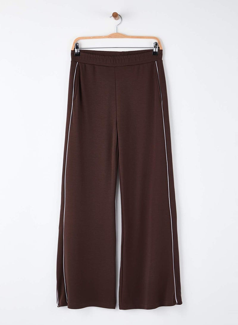 trendyol Brown Straight Interlock Sportswear Sweatpants - Image 4