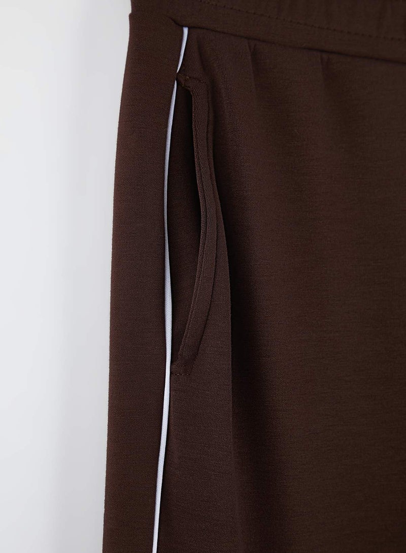 trendyol Brown Straight Interlock Sportswear Sweatpants - Image 5