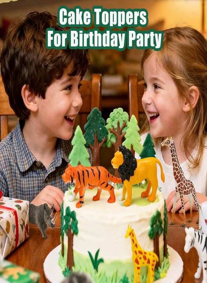 CUTE STONE 24 PCS Animals Figures Toys, Realistic Wild Zoo Animal Figurines, Animal Learning Toys for Kids Toddlers Boys - Image 3
