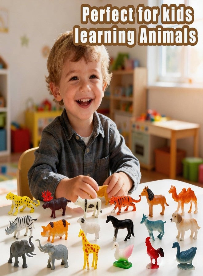 CUTE STONE 24 PCS Animals Figures Toys, Realistic Wild Zoo Animal Figurines, Animal Learning Toys for Kids Toddlers Boys - Image 2