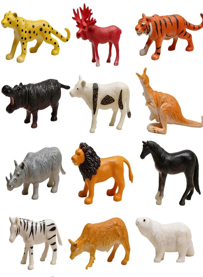 CUTE STONE 24 PCS Animals Figures Toys, Realistic Wild Zoo Animal Figurines, Animal Learning Toys for Kids Toddlers Boys - Image 4