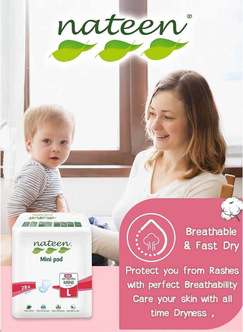 nateen 28 Count Large Size Maternity Pads Postpartum Pads Post Pregnancy Bleeding Pads Post Delivery Pads After Birth Pads Hospital Maternity Pads Heavy Flow Post Natal Pads Super Absorbent Ultra Soft Skin Friendly Leak Protection Dry Comfort Pads for Mothers After Childbirth 34 x 16 5 cm - Image 5
