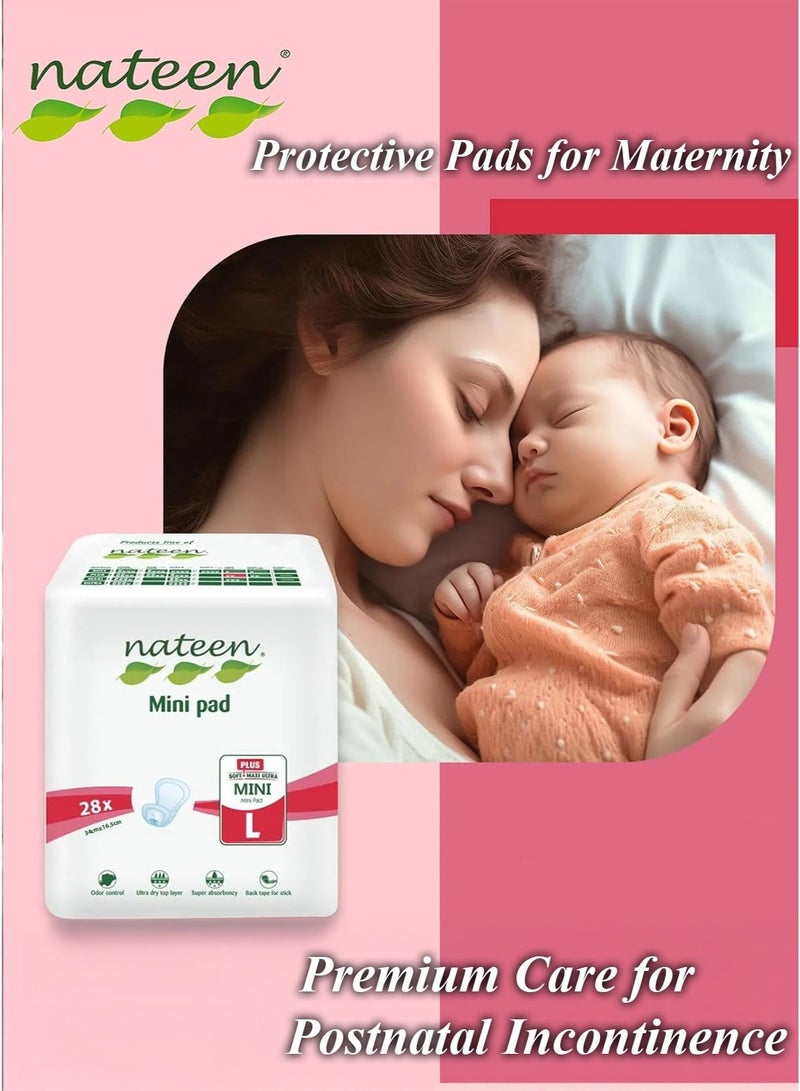 nateen 28 Count Large Size Maternity Pads Postpartum Pads Post Pregnancy Bleeding Pads Post Delivery Pads After Birth Pads Hospital Maternity Pads Heavy Flow Post Natal Pads Super Absorbent Ultra Soft Skin Friendly Leak Protection Dry Comfort Pads for Mothers After Childbirth 34 x 16 5 cm - Image 3