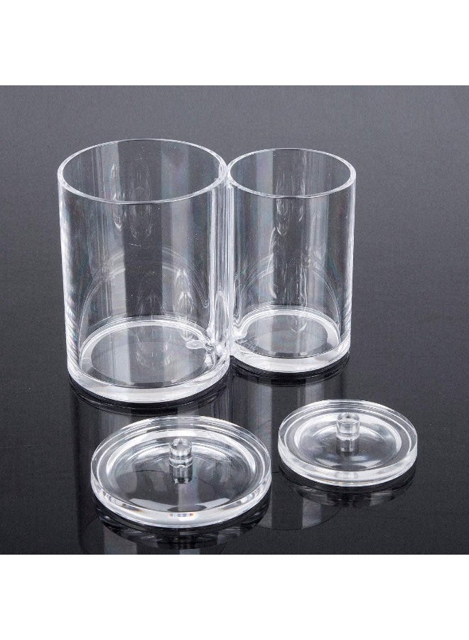 Other Stories حامل أعواد قطنية من الأكريليك الشفاف وحاوية وسادات بأغطية مزدوجة - علبة موزع لتخزين مستحضرات التجميل في الحمام لأعواد القطن والقطع القطنية - Image 4