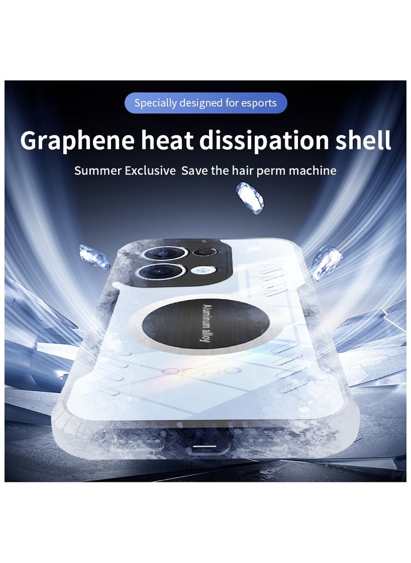Generic - [1+1 Sets] For Oppo Reno 13 5G Case & Screen Protector Magnetic Suction Car Phone Cover with Cooling and Anti Drop Function Tempered Glass Screen Protector - Image 1