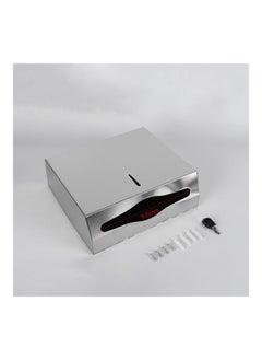 NIBEMINENT Wall Mounted Paper Towel Dispenser Silver 27 x 12.5 26cm  - Image 3