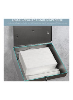 NIBEMINENT Wall Mounted Paper Towel Dispenser Silver 27 x 12.5 26cm  - Image 4